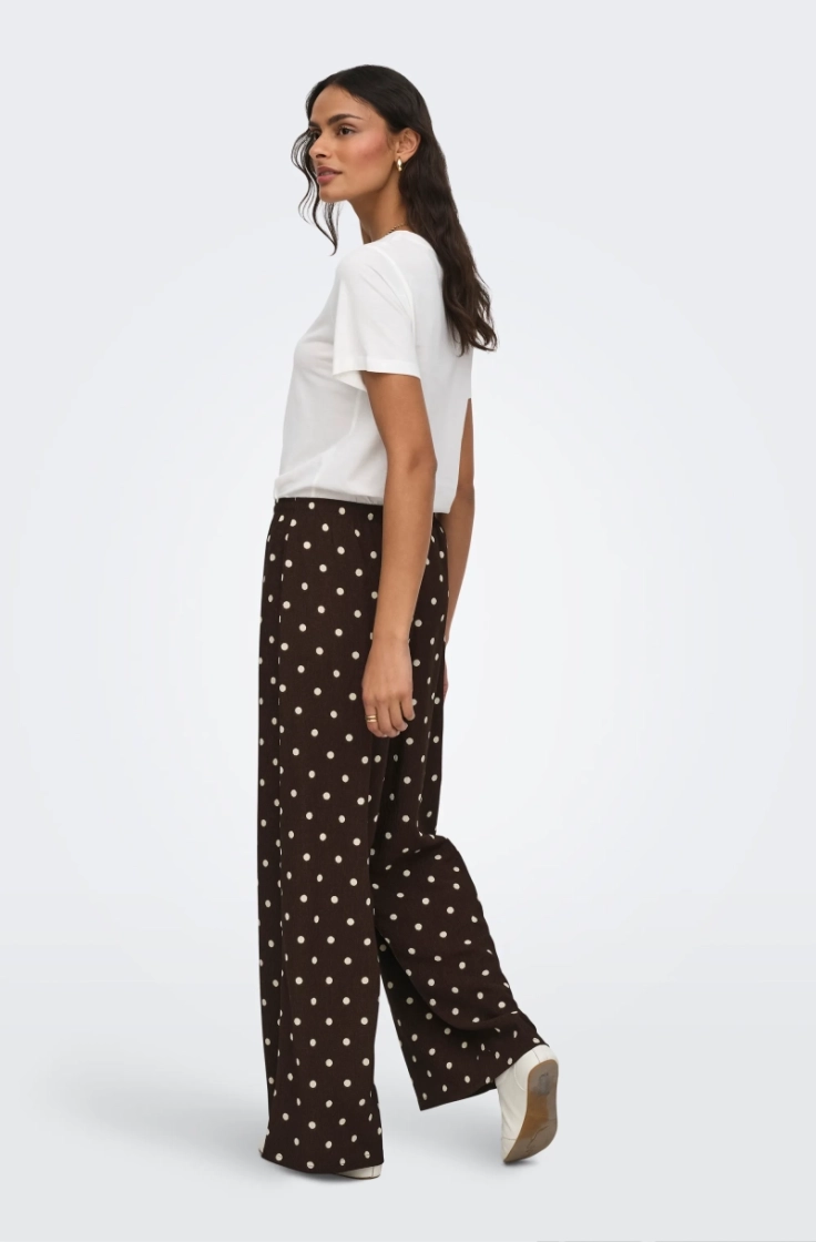 jdydebbie new loose pant jrs d coffee bean aop
