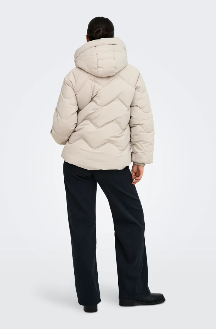 jdypower short hood puffer otw silver lining