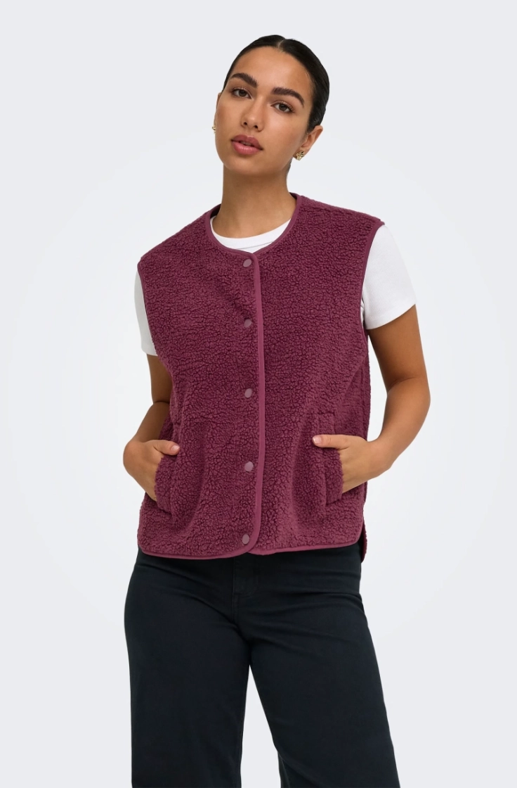 jdysimina teddy waistcoat otw  windsor wine