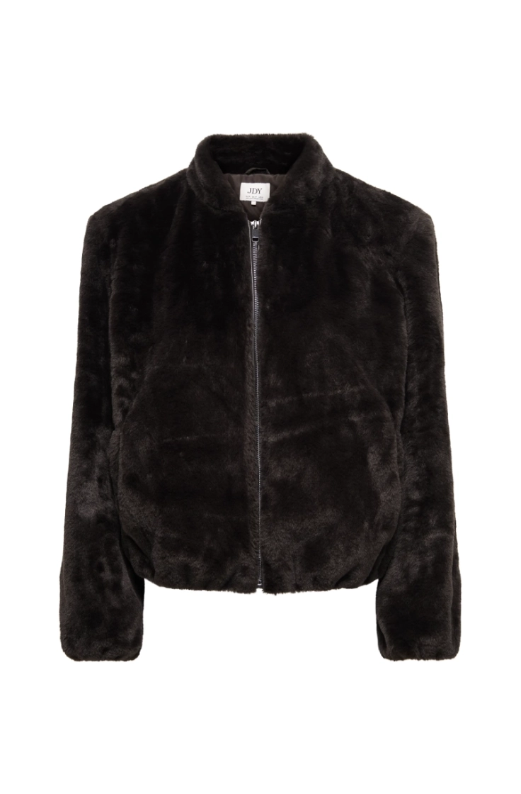 jdymacy faux fur balloon jacke chocolate torte