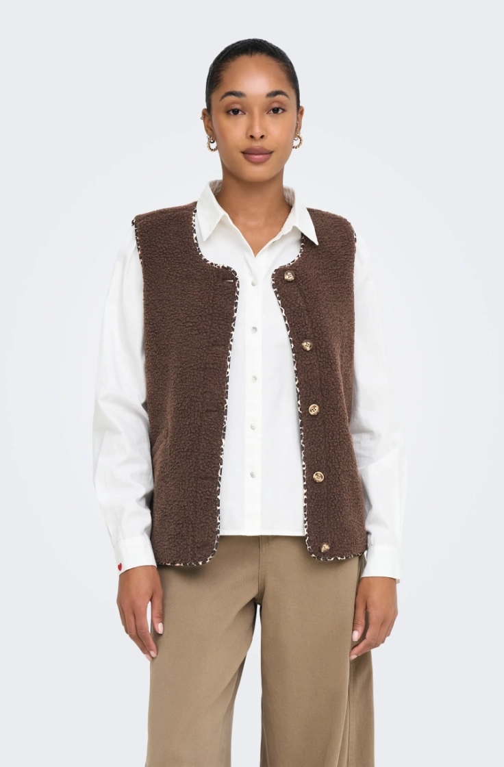 onlbaby teddy vest pnt chocolate marti