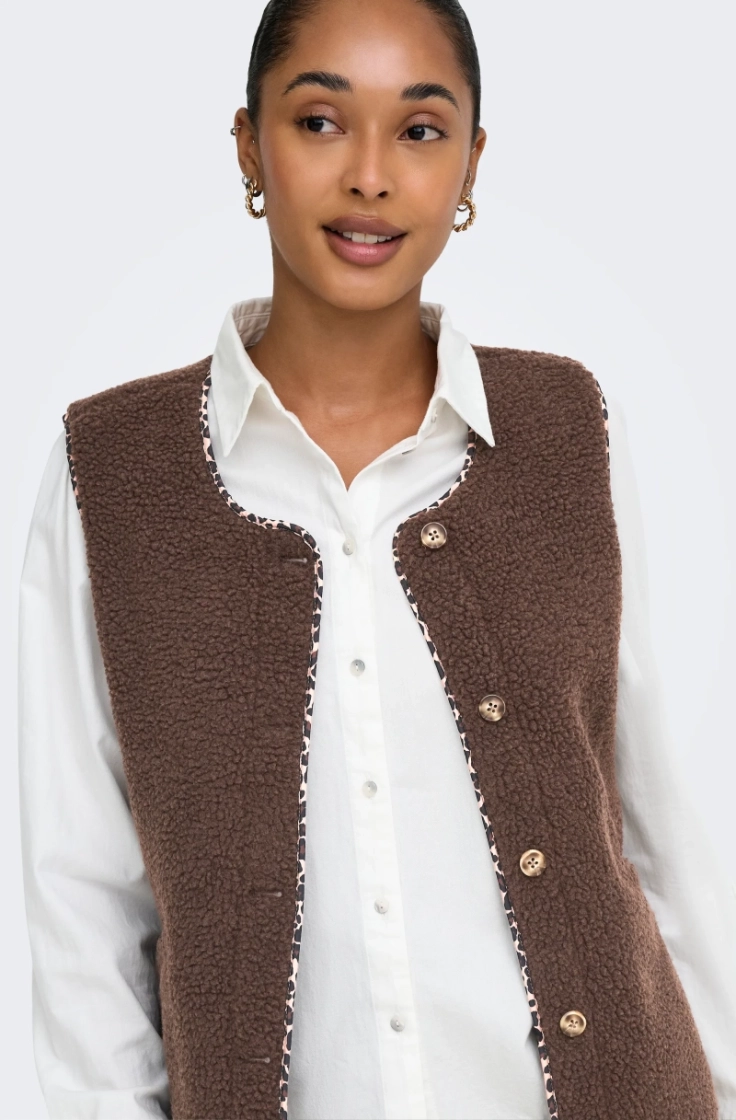 onlbaby teddy vest pnt chocolate marti