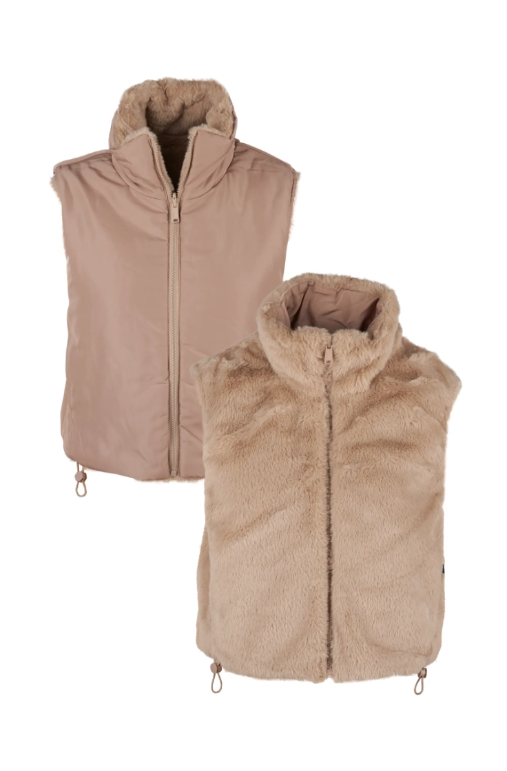 onldana faux fur rev.waistcoat silver mink