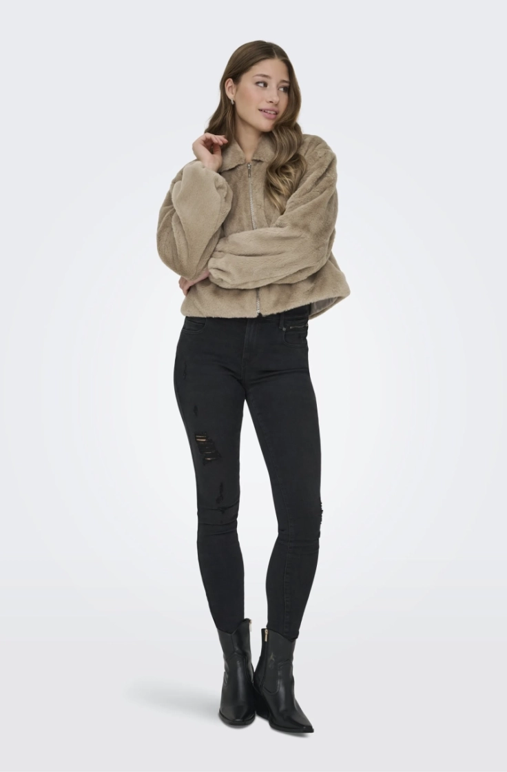 onldana faux fur jacket cc otw silver mink