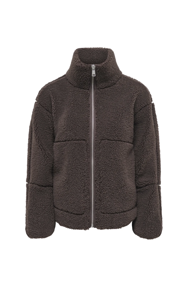 onlaspen teddy jacket otw coffee bean