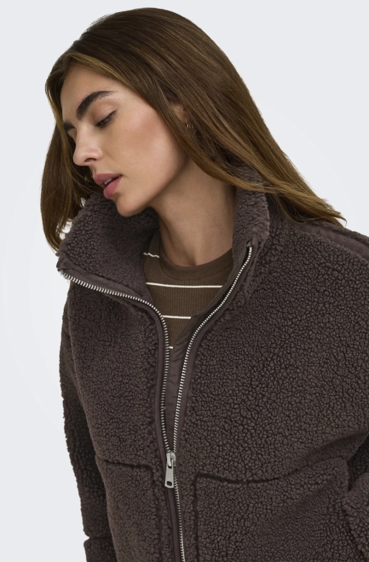 onlaspen teddy jacket otw coffee bean