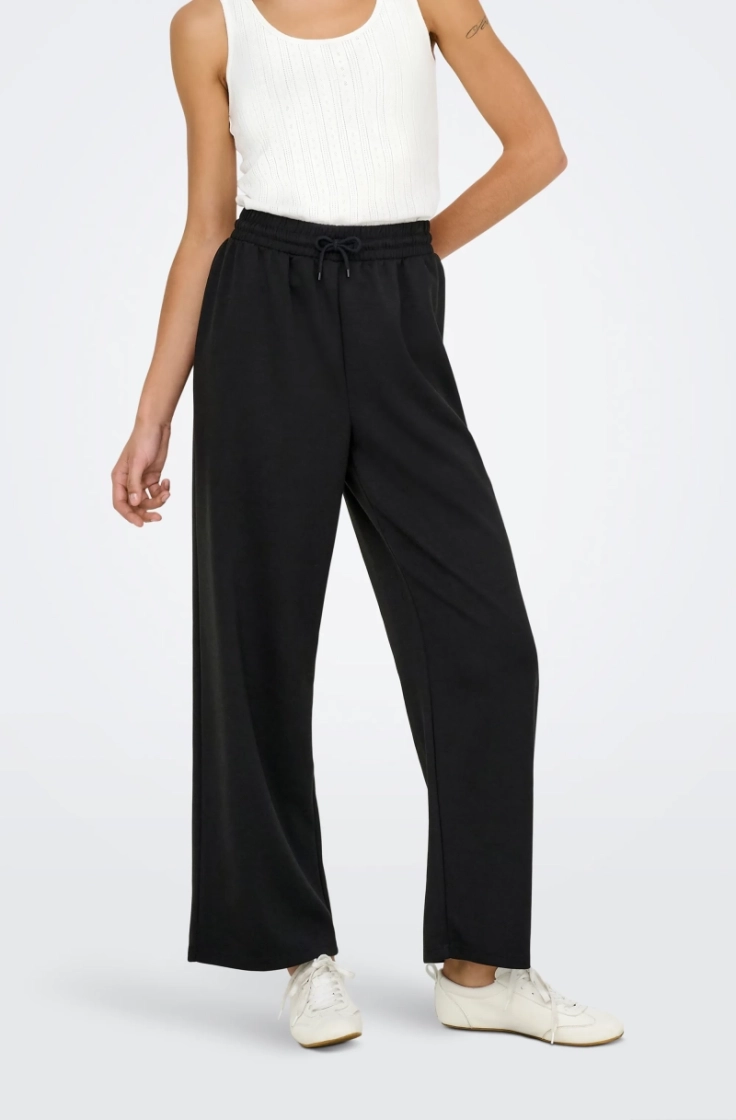 onlscarlett wide pant swt black