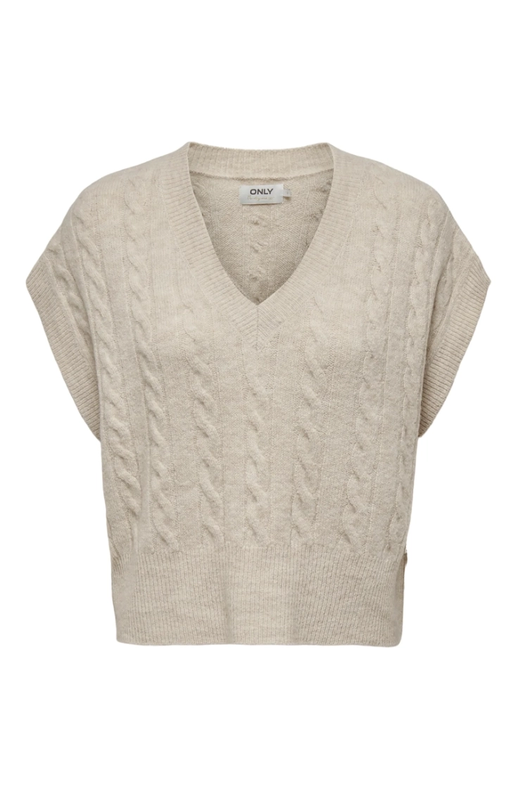 onlmelody vest knt oatmeal melange