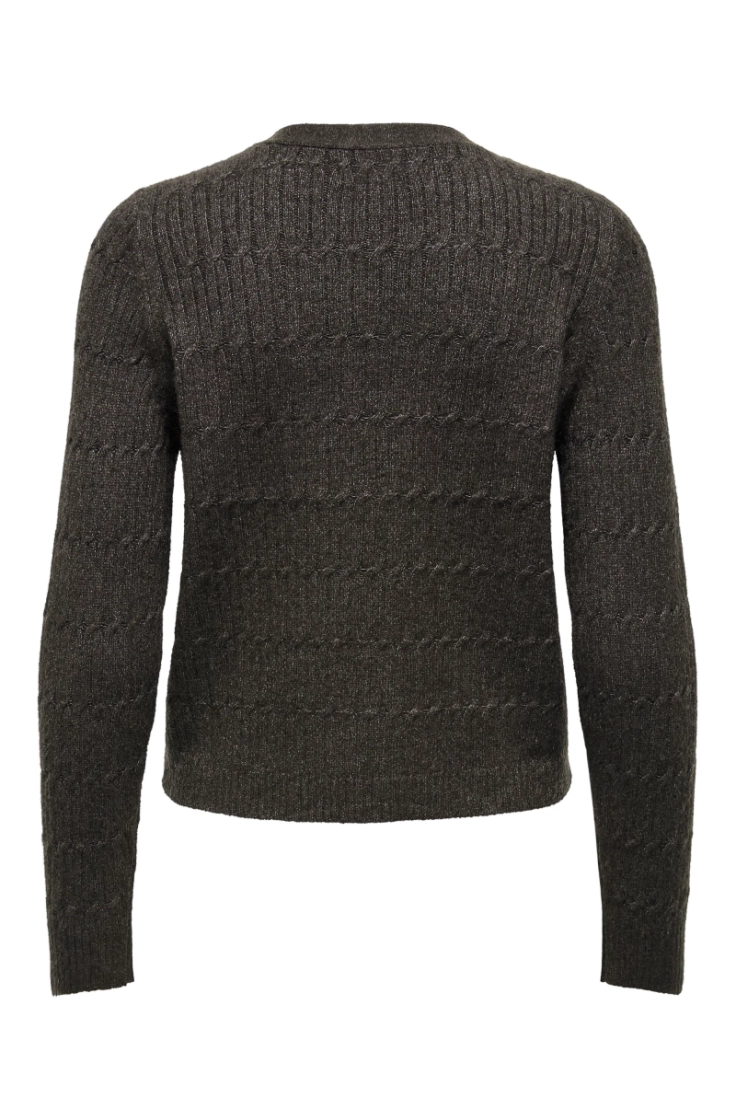 onlkatia ls vneck cardi knt chocolate torte