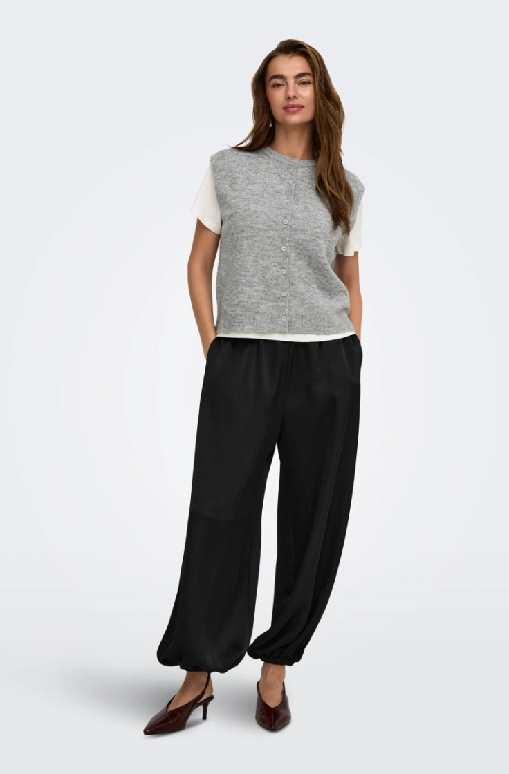 onlsimoni vest knt medium grey mel