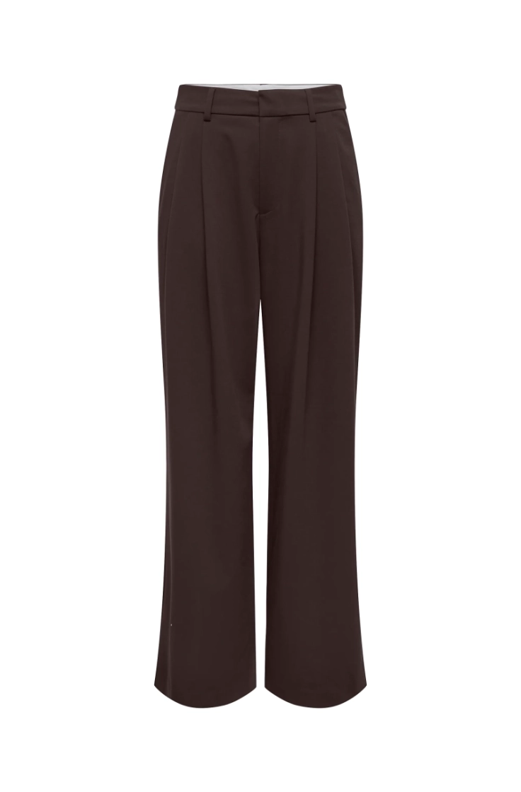 onlsonja hw wide pleat pant tl chocolate torte