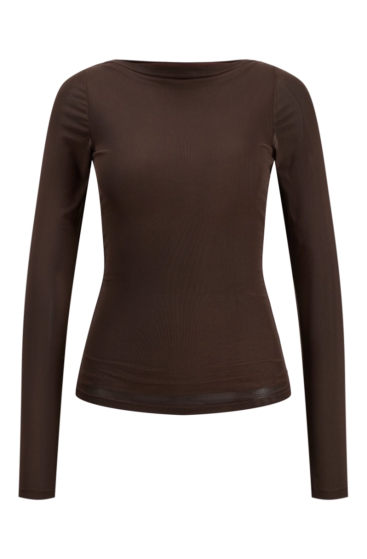 jxminna mesh ls boatneck top w demitasse