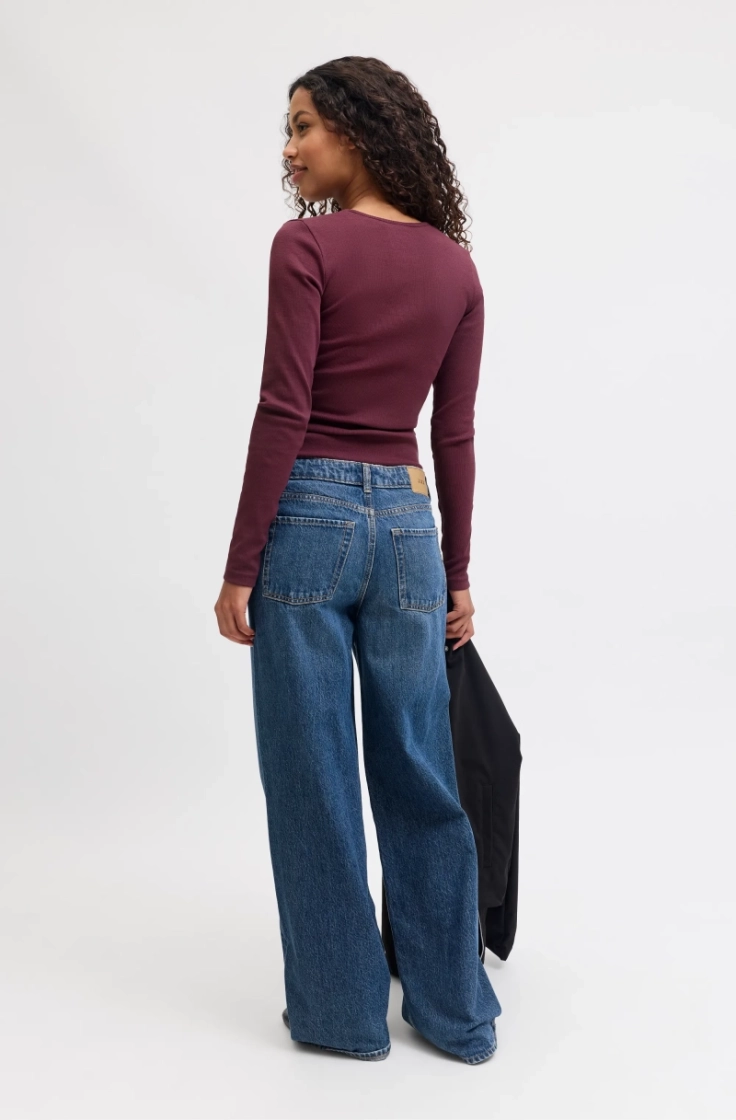 jxfreya str ls v-neck top jrs winetasting