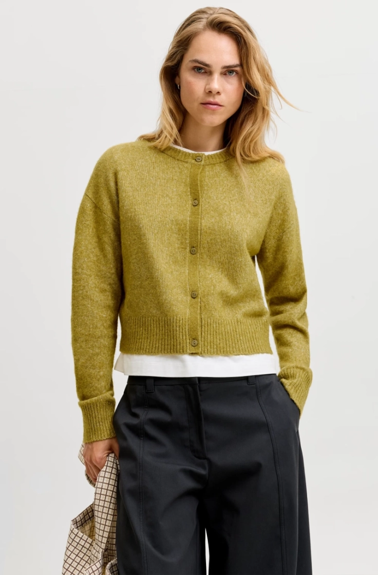 jxnatalie diverse cardigan kni green moss