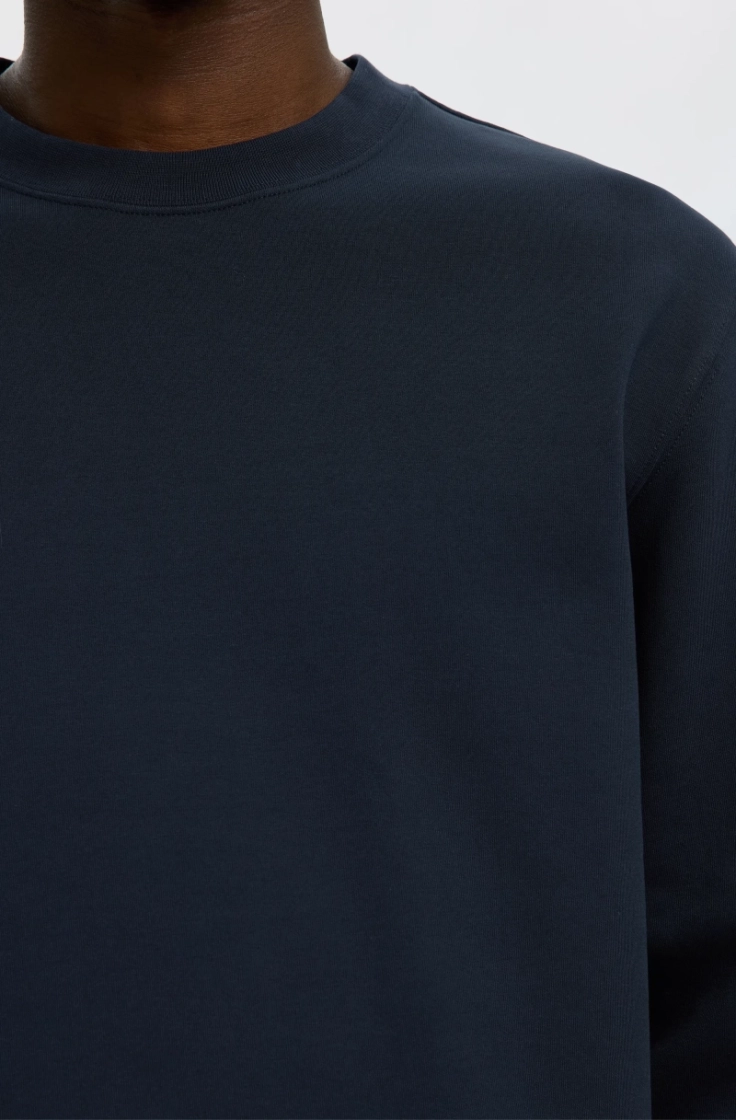 slhtom soft crew neck sweat sky captain