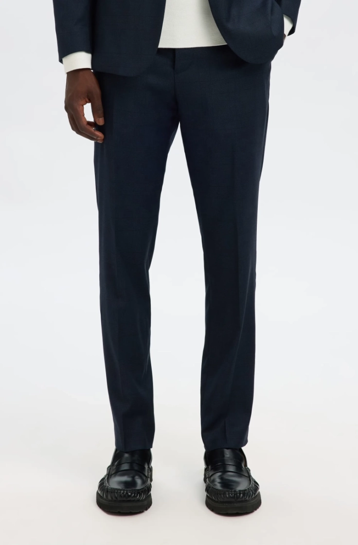 slhslim-neil chk trs b dark navy check