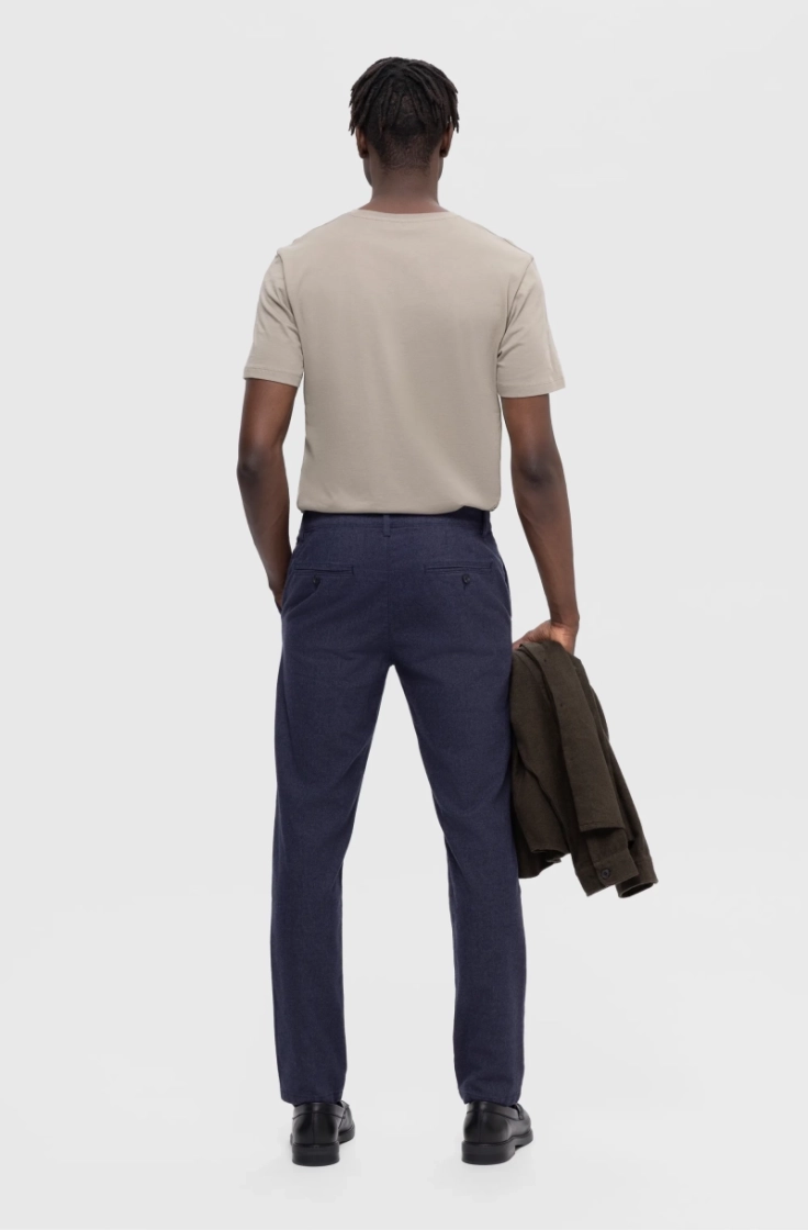 slh175-slim miles brushed pant dark sapphire s