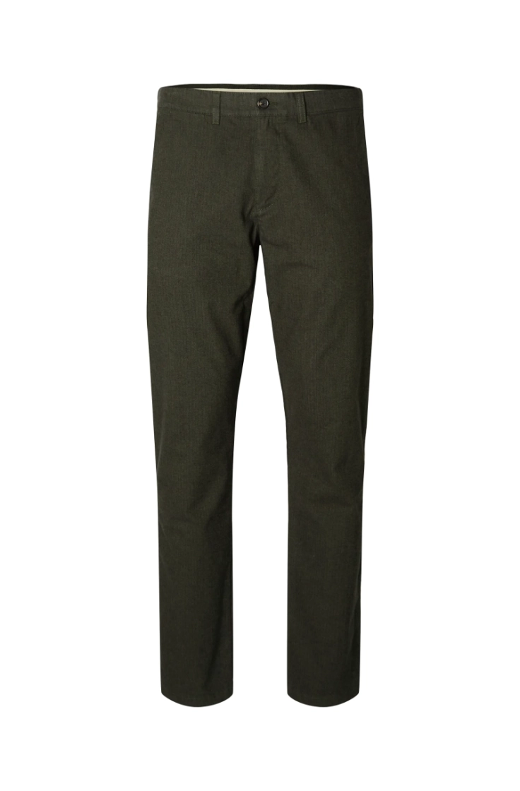 slh175-slim miles brushed pant forest night st