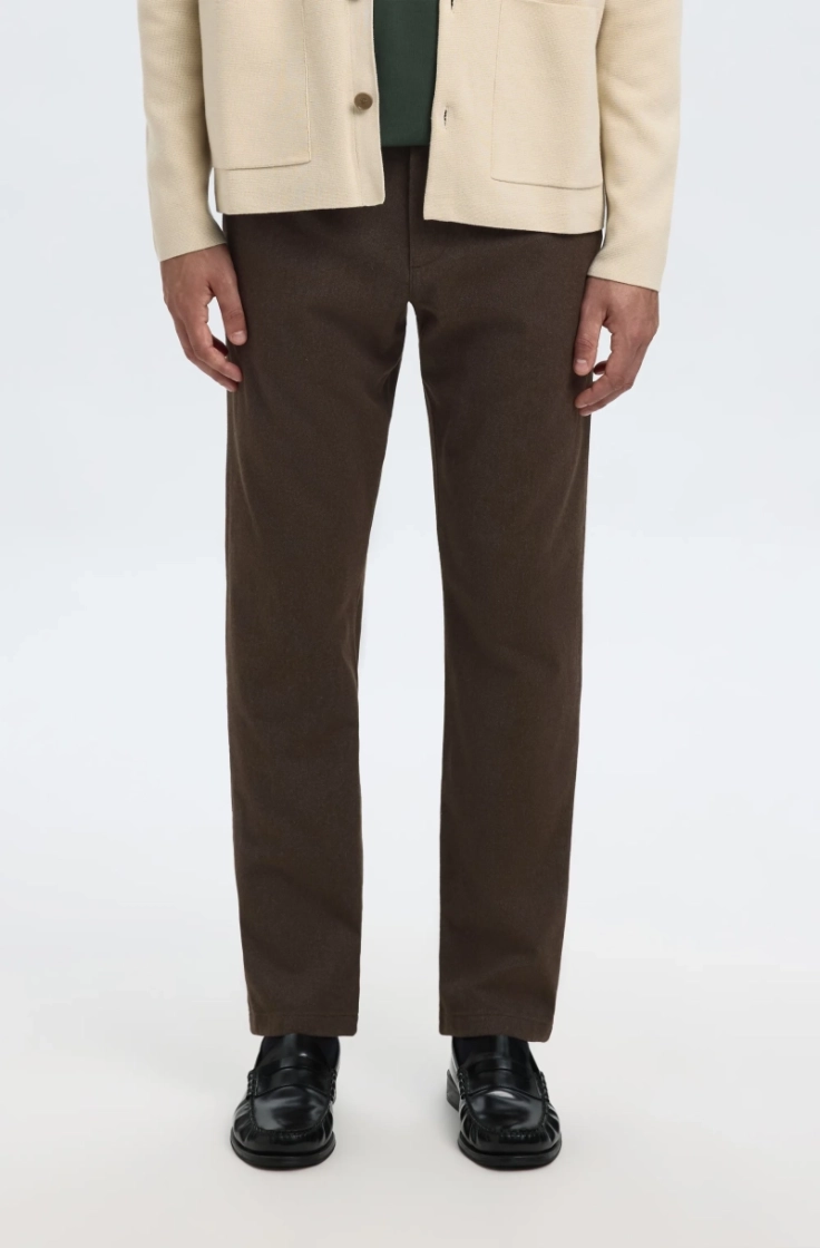 slh175-slim miles brushed pant demitasse struc