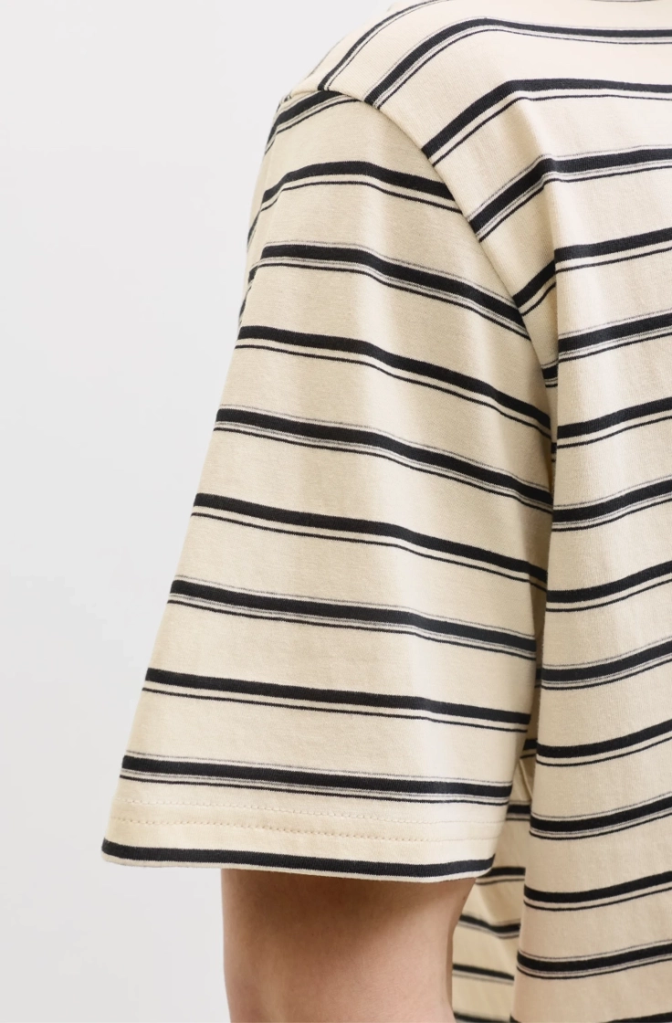jjaxel stripe tee ss crew neck antique white s