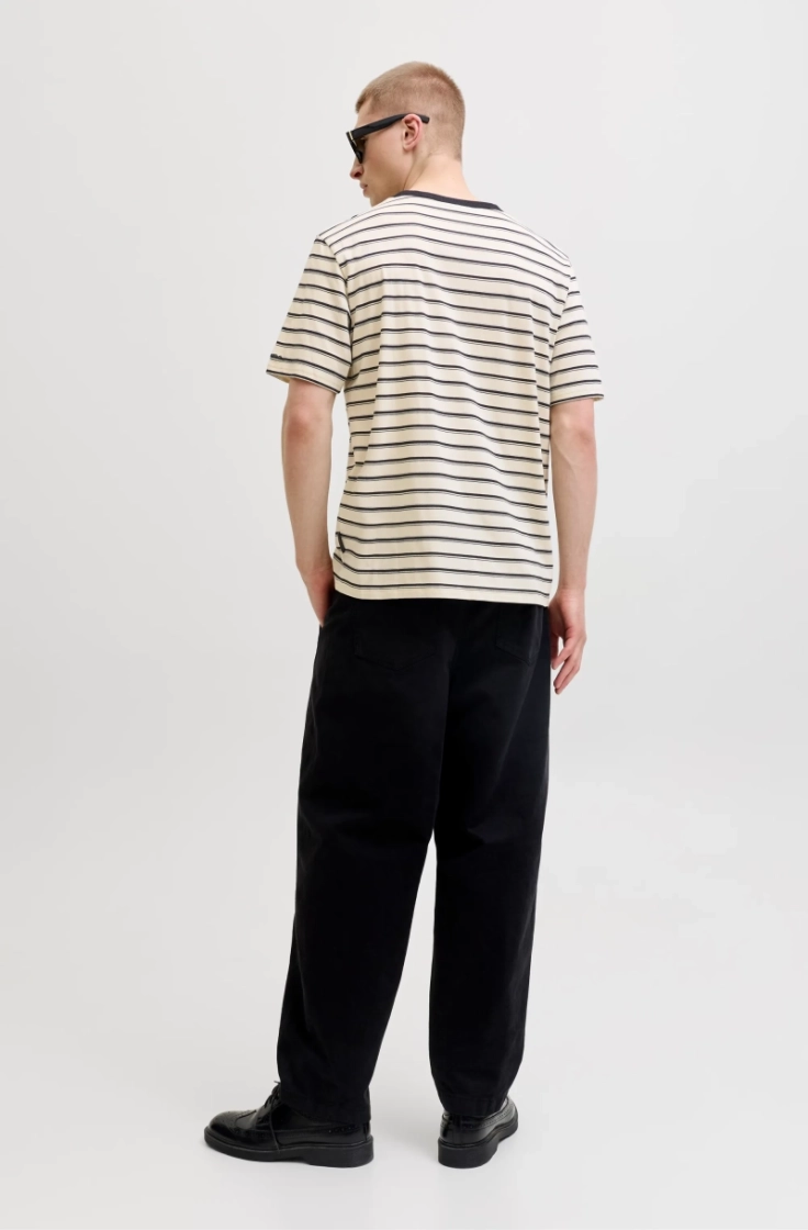 jjaxel stripe tee ss crew neck antique white s