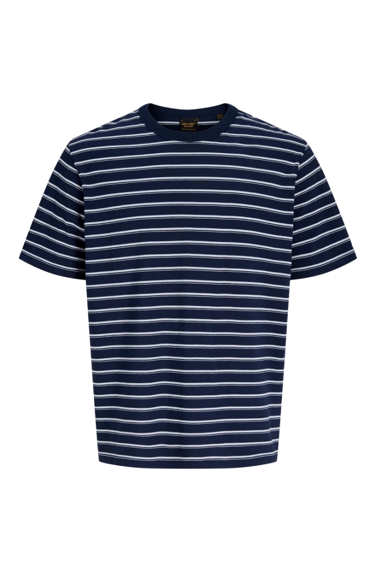 jjaxel stripe tee ss crew neck navy blazer str