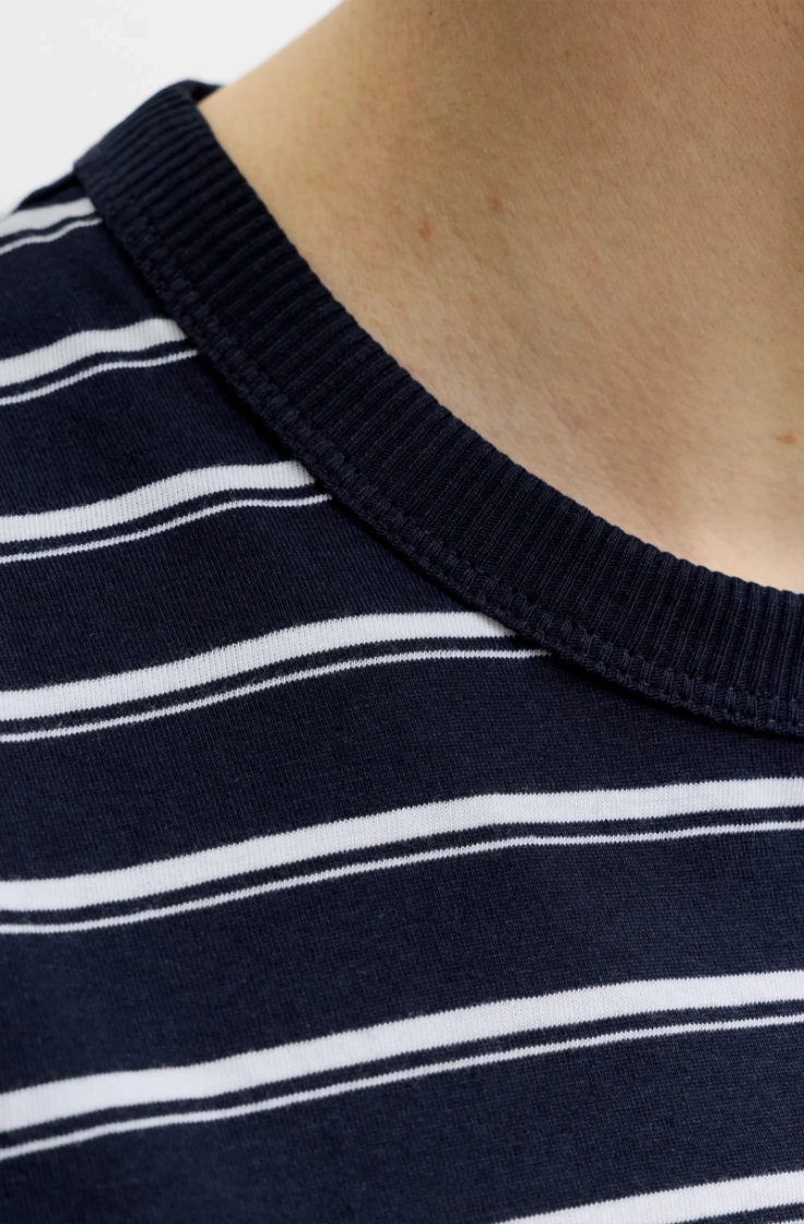 jjaxel stripe tee ss crew neck navy blazer str