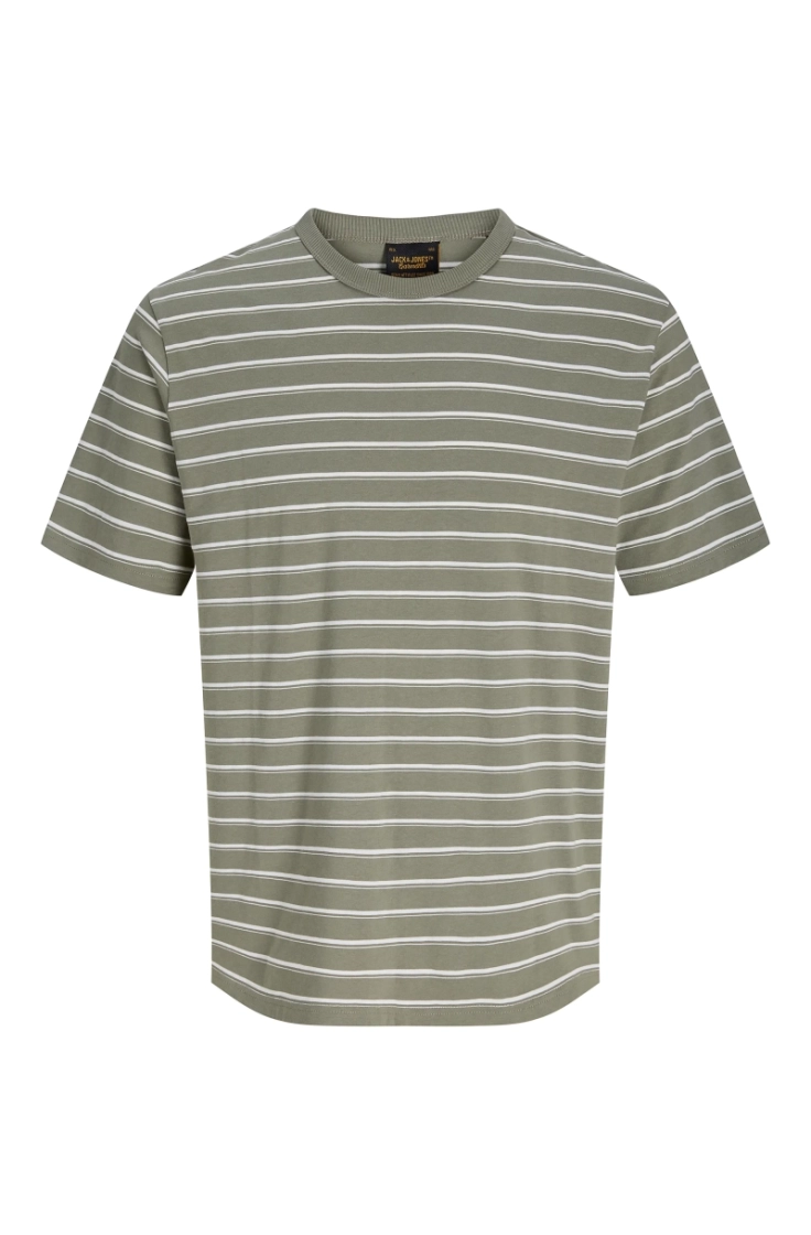 jjaxel stripe tee ss crew neck vetiver str.clo