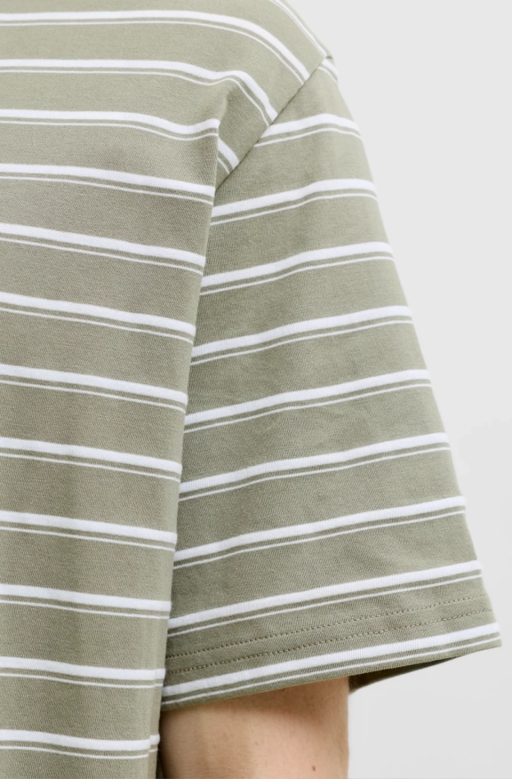 jjaxel stripe tee ss crew neck vetiver str.clo