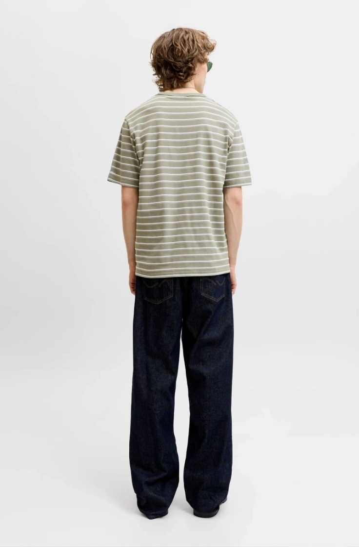 jjaxel stripe tee ss crew neck vetiver str.clo