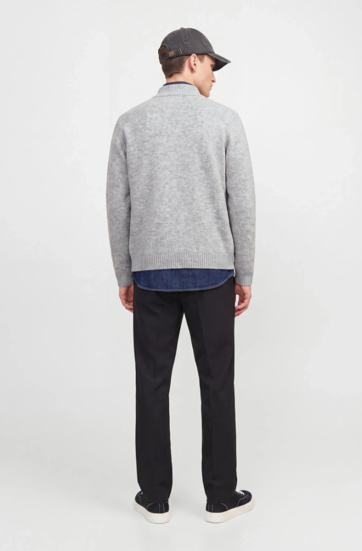 jjshoho ollie knit  high neck  light grey mela