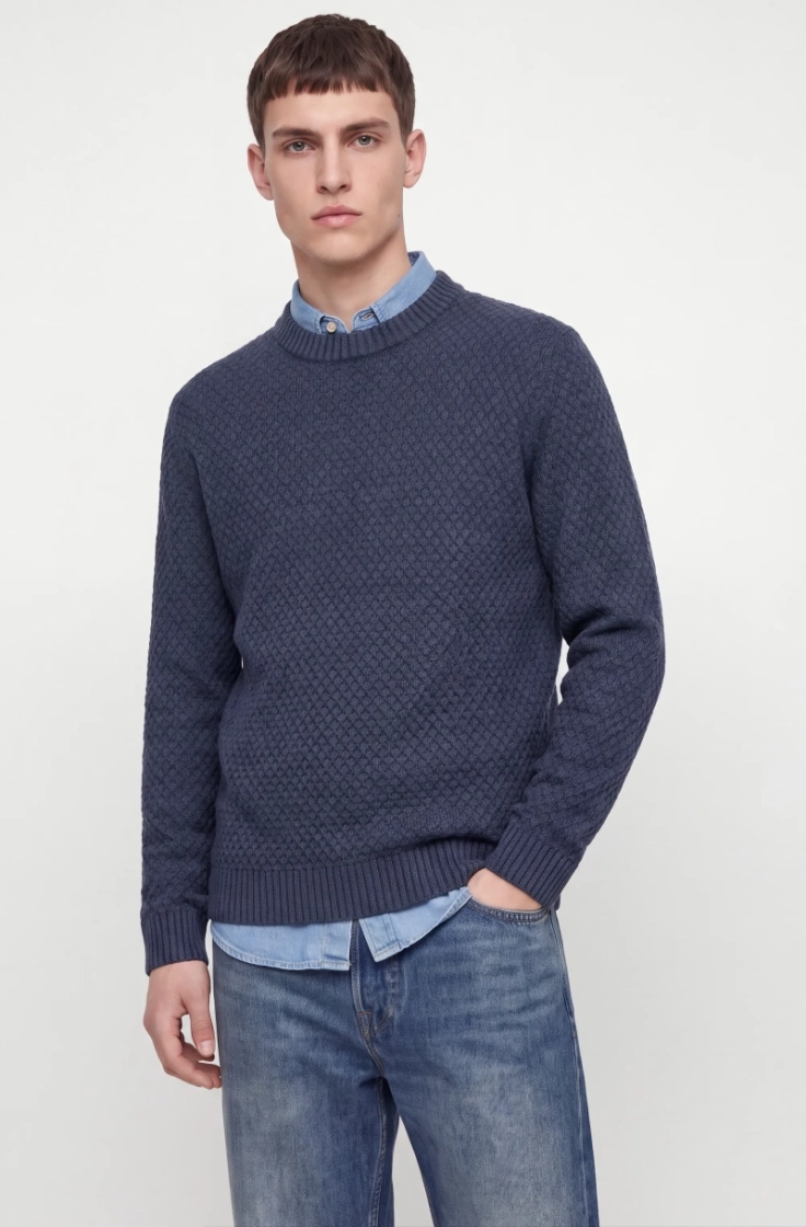 jjblake knit crew neck sn navy blazer