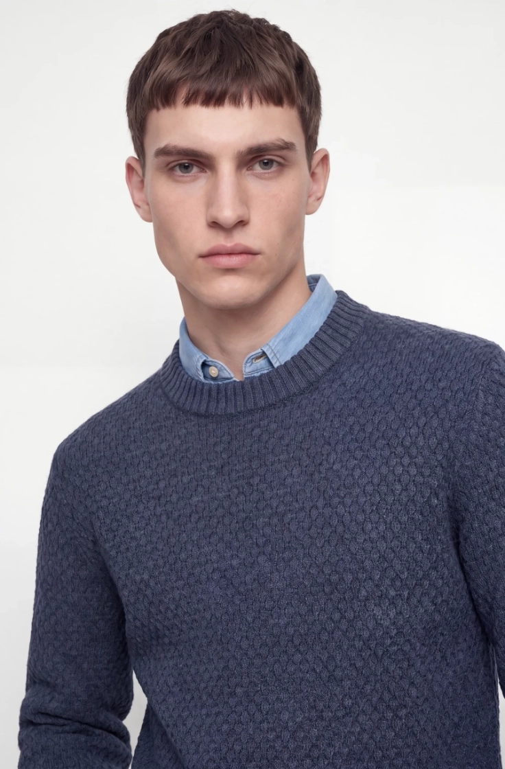 jjblake knit crew neck sn navy blazer