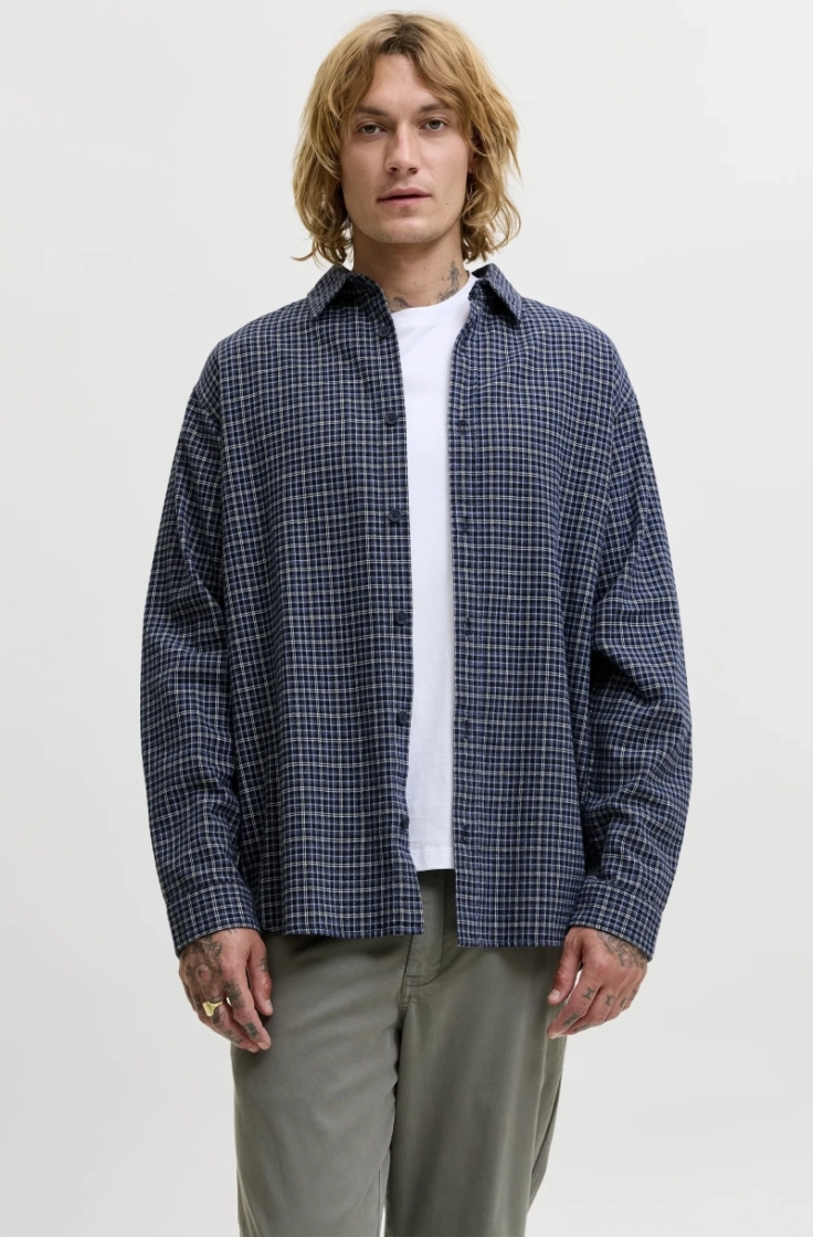 jjcarter check shirt ls sn navy blazer