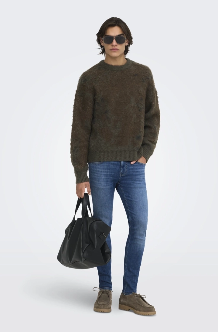 onswillis ls jacquard crew ds  beluga rubber+j