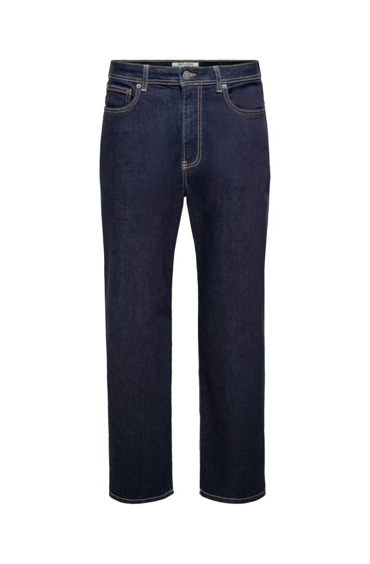 onsfade super stretch rinse 90 dark blue denim