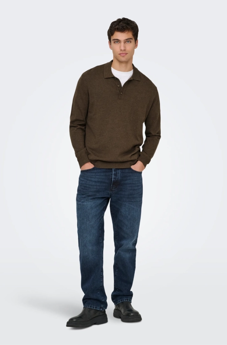 onsloui reg 12 ls mel polo kni coffee bean mel