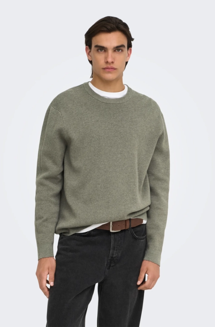 onsting rlx crew neck knit castor gray