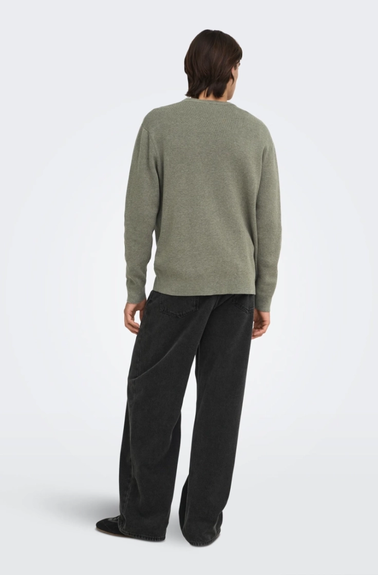 onsting rlx crew neck knit castor gray