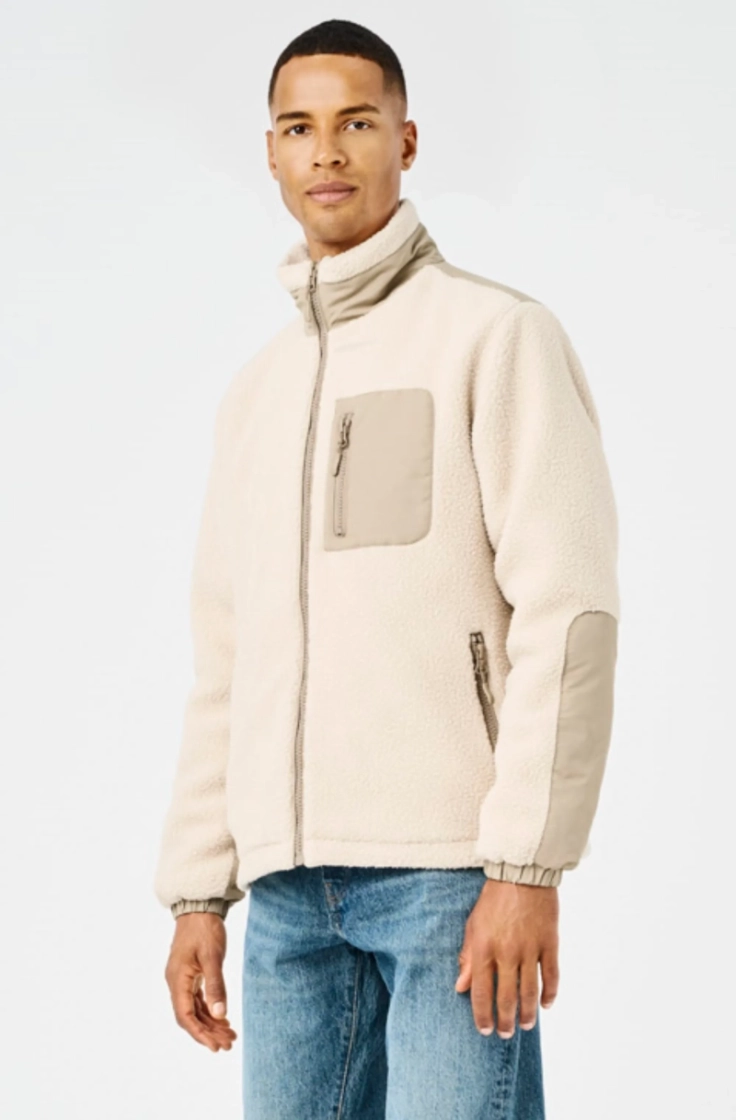 onstyro padded sherpa jacket silver lining d
