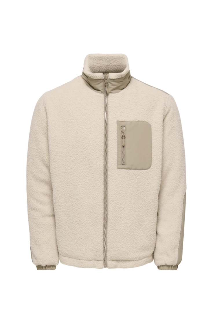 onstyro padded sherpa jacket silver lining d
