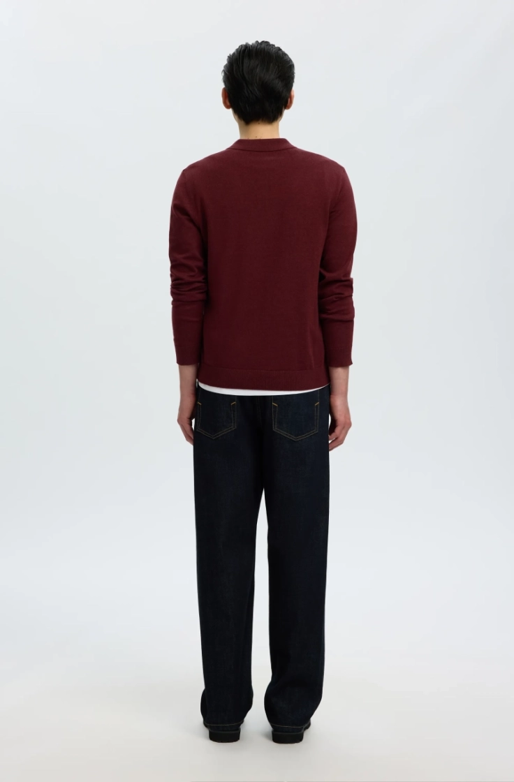 slmberg ls knit polo tawny port mela