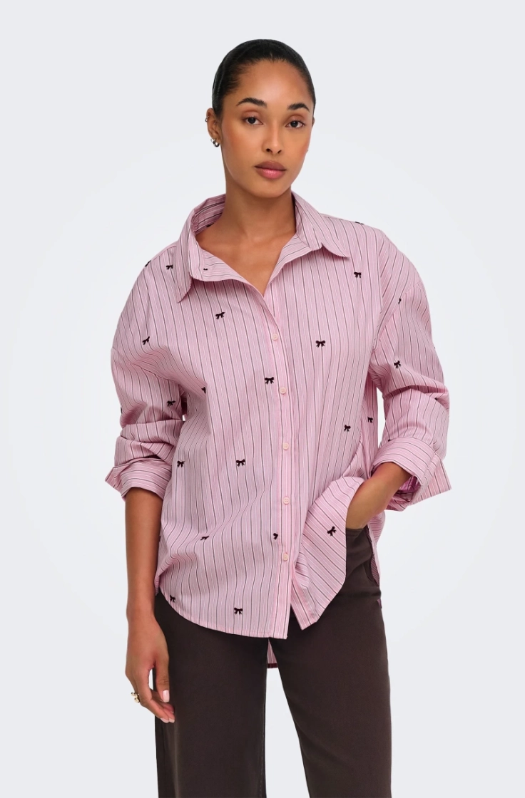onloregon zeidi ls bow shirt w lilac sachet st