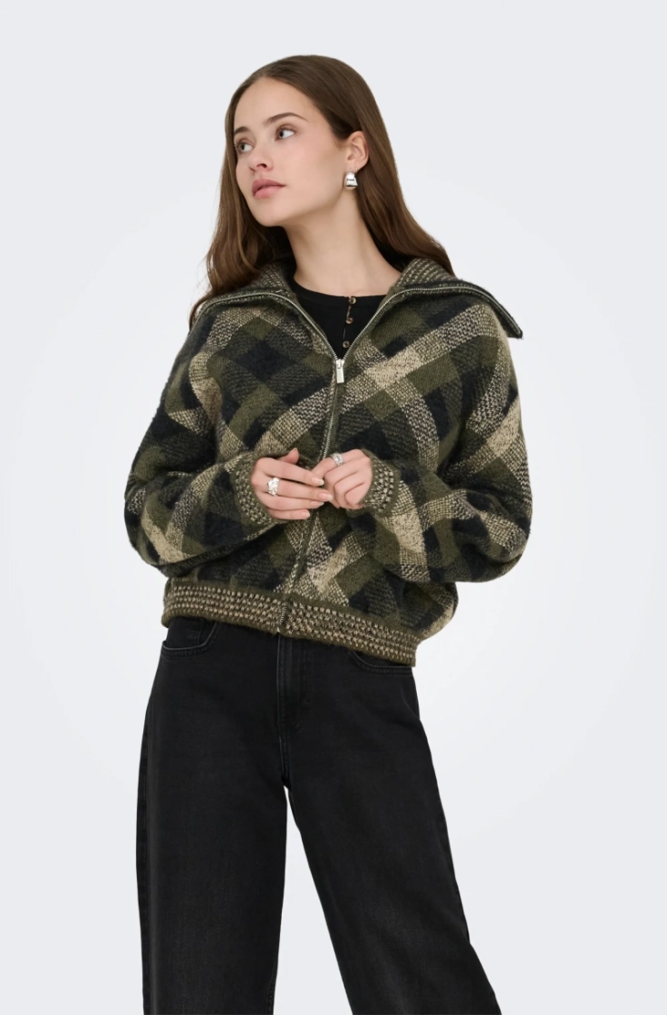 onlmaroon ls zip collar forest night sm
