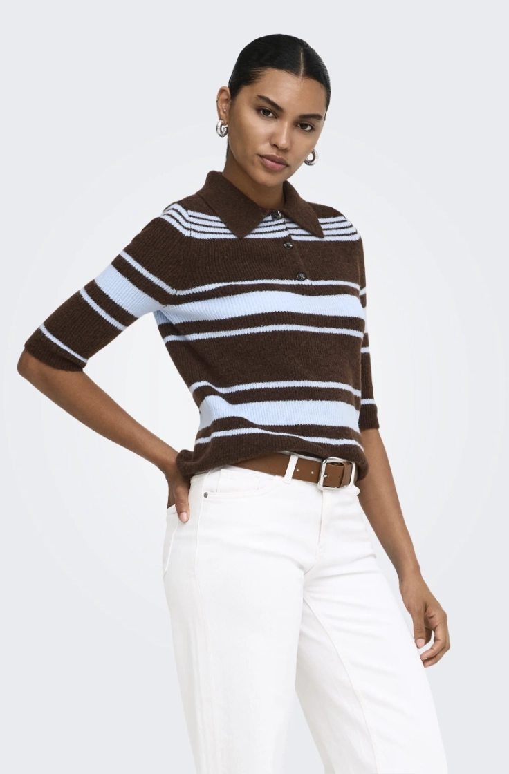 onllouisia ss collar polo knt coffe bean str.