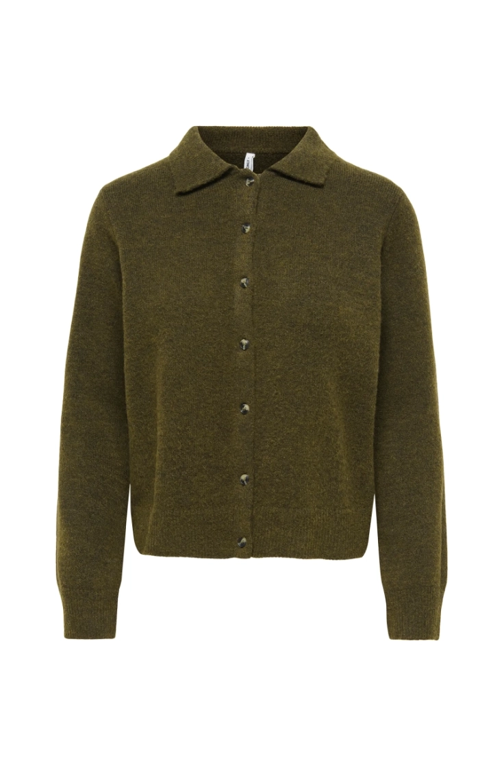 onlalivia ls polo cardigan knt beech melange
