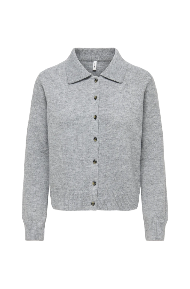 onlalivia ls polo cardigan knt light grey mela