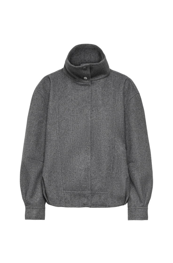 onlasta high collar bomber jac dark grey melan