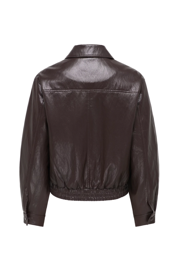 jdyabby faux leather jacket ot chocolate torte