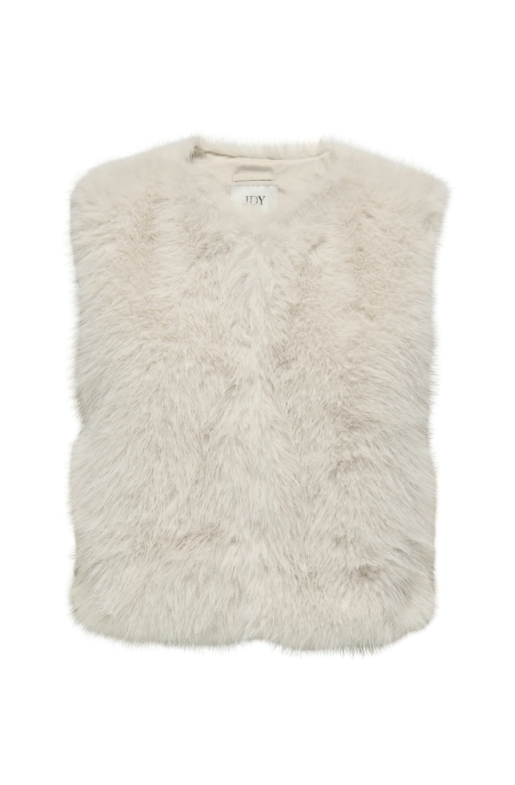 jdyora faux fur waistcoat otw birch